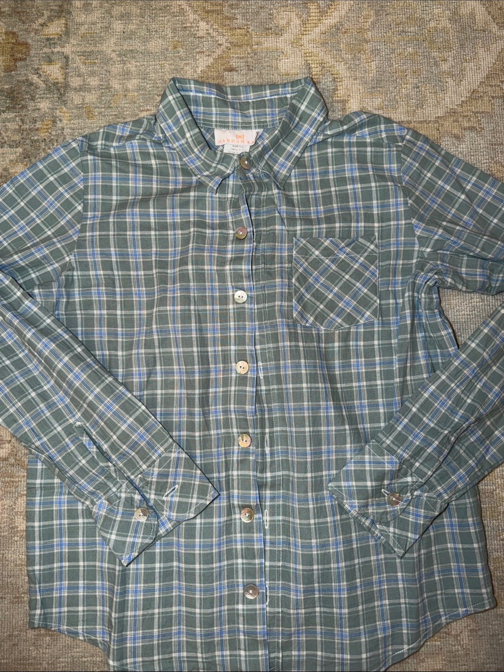 Hannah Kate - Green and Blue Plaid Button-Down Shirt
